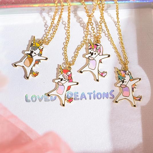 Initial Funny Unicorn Necklace